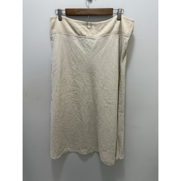 Charter Club 100% Linen Skirt Beige Size 14 – Classic Timeless Neutral Midi - Picture 1 of 8